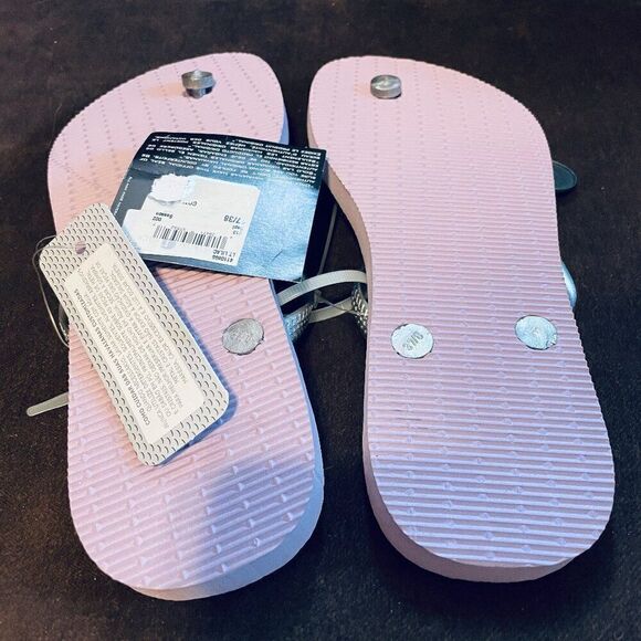 NEW w tags Havaianas Unisex Top Flip Flop Lavender Silver Blue elephants 7/8 US - Picture 3 of 4